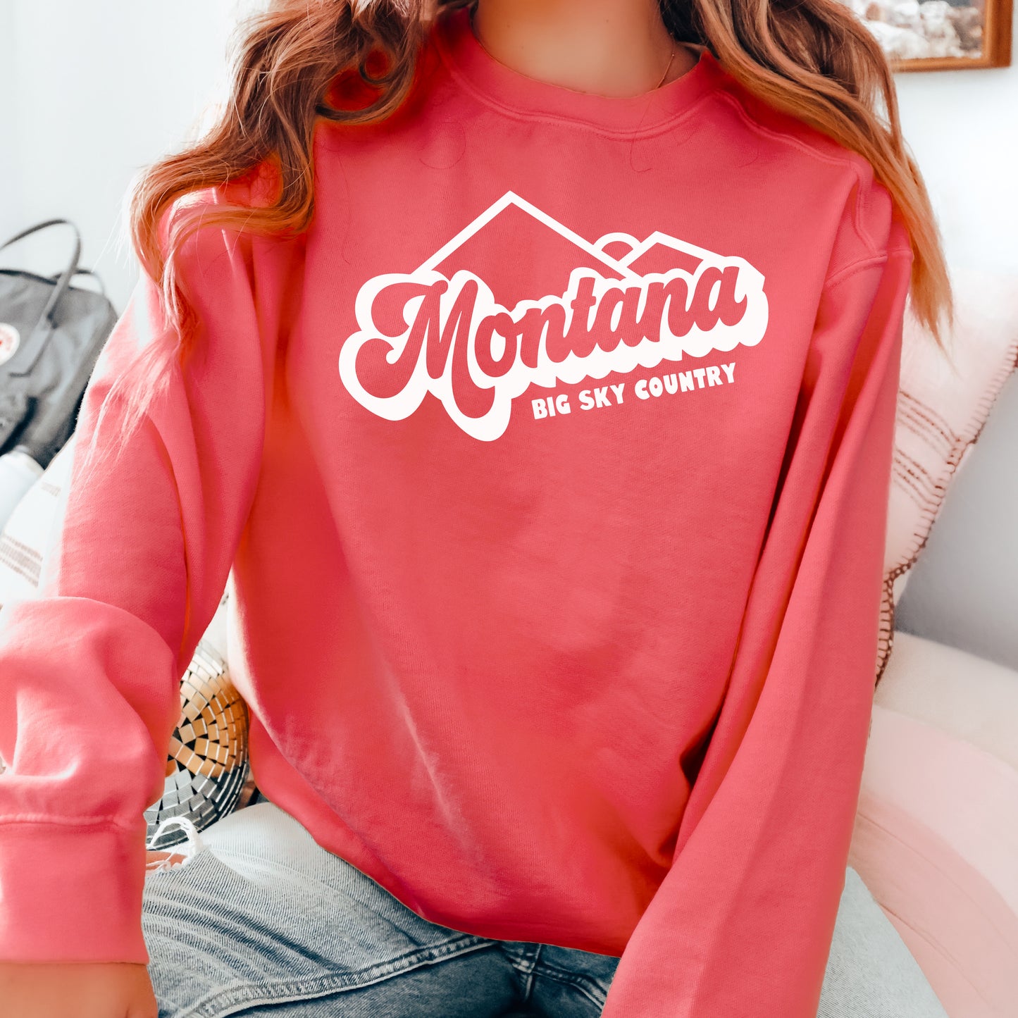 MONTANA LAST BEST PLACE CREWNECK SWEATSHIRT -WATERMELON