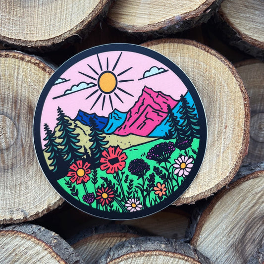 MONTANA WILDFLOWERS CIRCLE STICKER