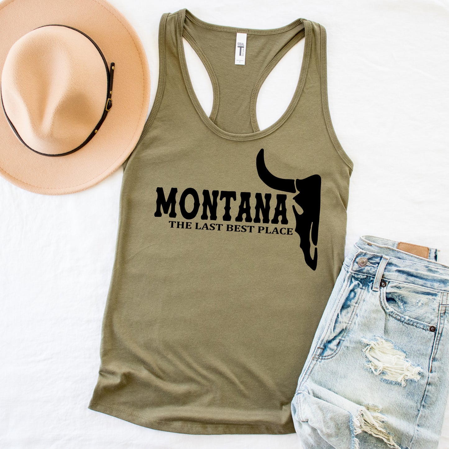 LADIES MONTANA LAST BEST PLACE TANK -OLIVE